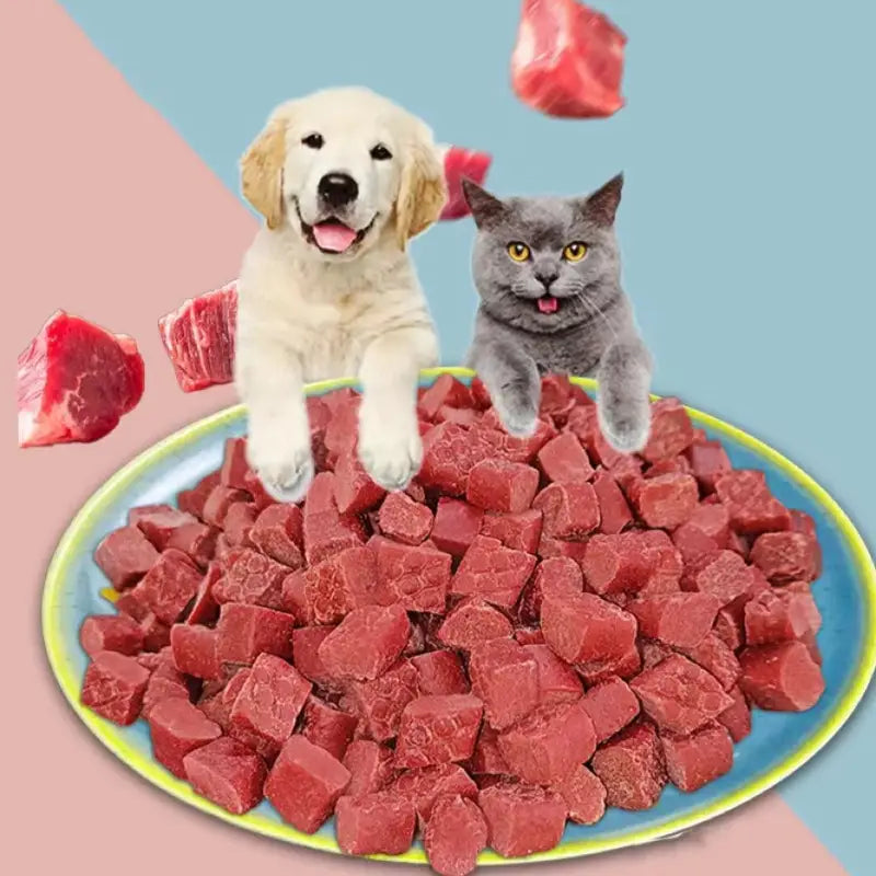 500g High-Protein Beef Jerky Pet Treats - Easy Digestion, Ideal for Dogs & Cats, Natural Training Rewards & Dental Health